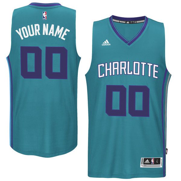 Men Charlotte Hornets Adidas Teal Custom Swingman Alternate Green NBA Jersey